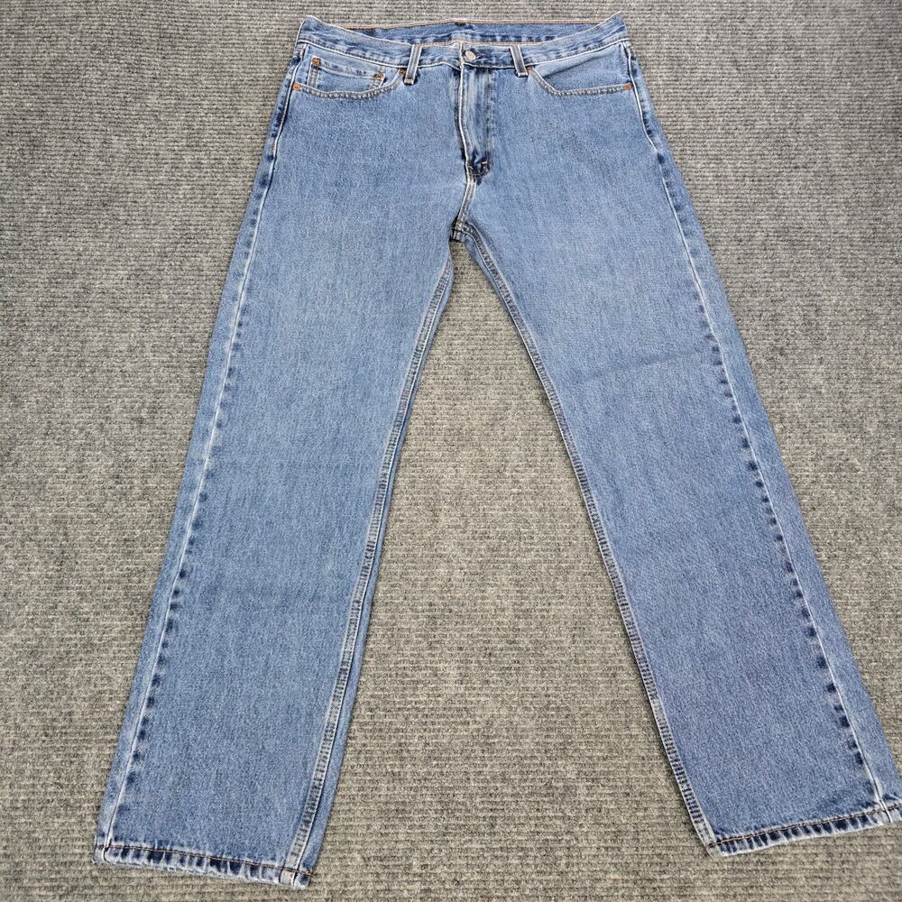 Levi's 505 Jeans Mens 36x32 Light Wash Regular Fit Straight Leg Denim